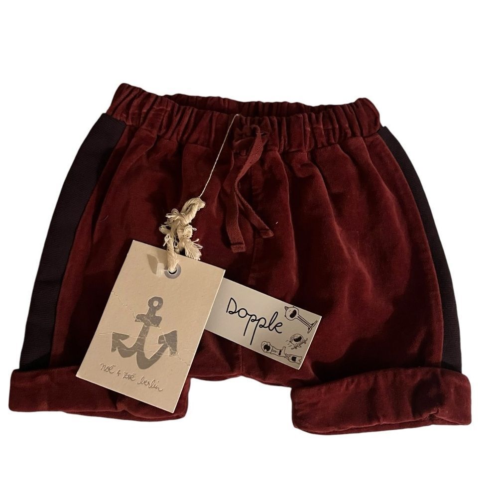 Noe & Zoe Plum Burgundy Velvet Shorts Size 3-6 Months NWT